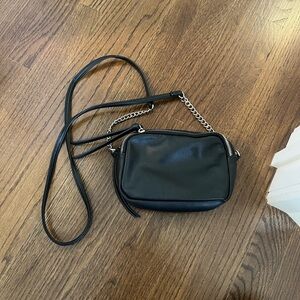 Black Leather Crossbody Bag